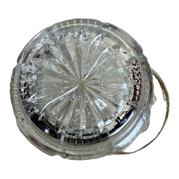 Vintage Clear Cut Glass Mini Bucket With Silver Handle 4"H - 3.25" - Picture 3 of 7